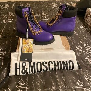 H&M X Moschino Purple Black With Gold Chain Size 8 In Men New